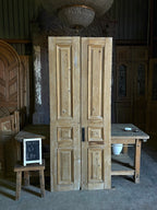 Raised Molding 3 Panel Antique Solid French Doors - 34.75x87 - L94