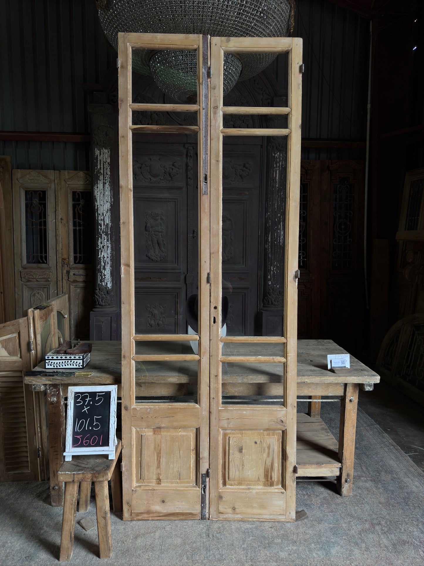 Glass Antique French Doors - 37.5x101.5 J601