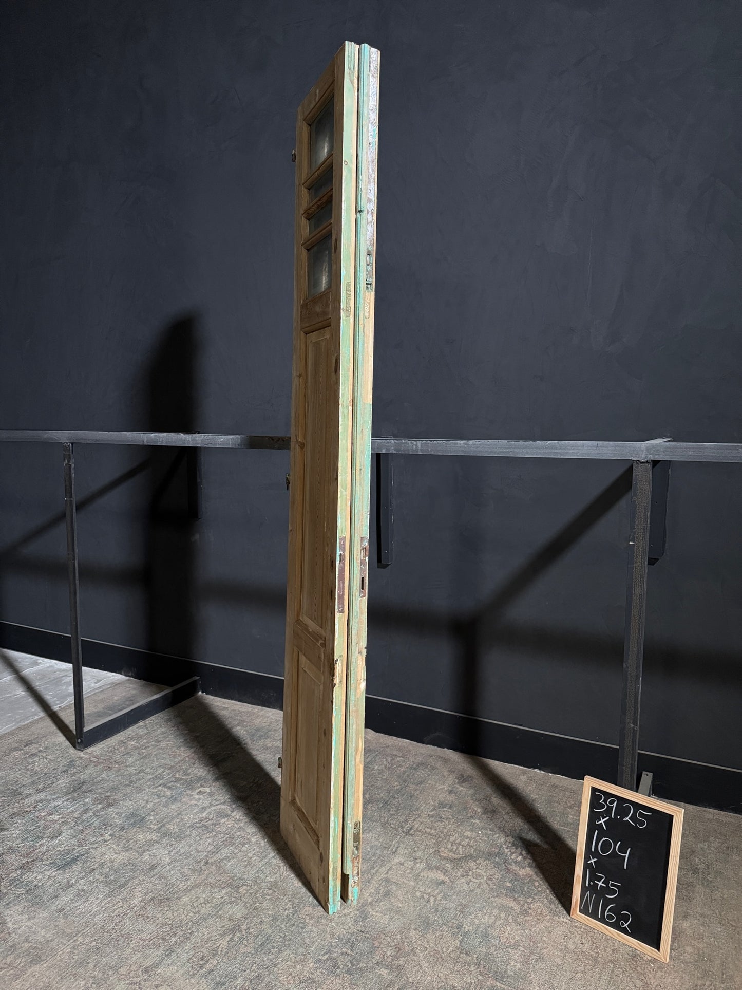 Antique Obscured Glass 2 Lite French Doors - 39.25x104 - N162