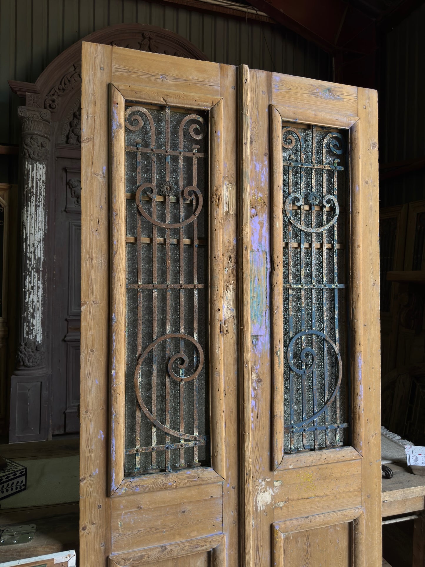 19th Century Antique Iron French Doors - 40x88.25 J17