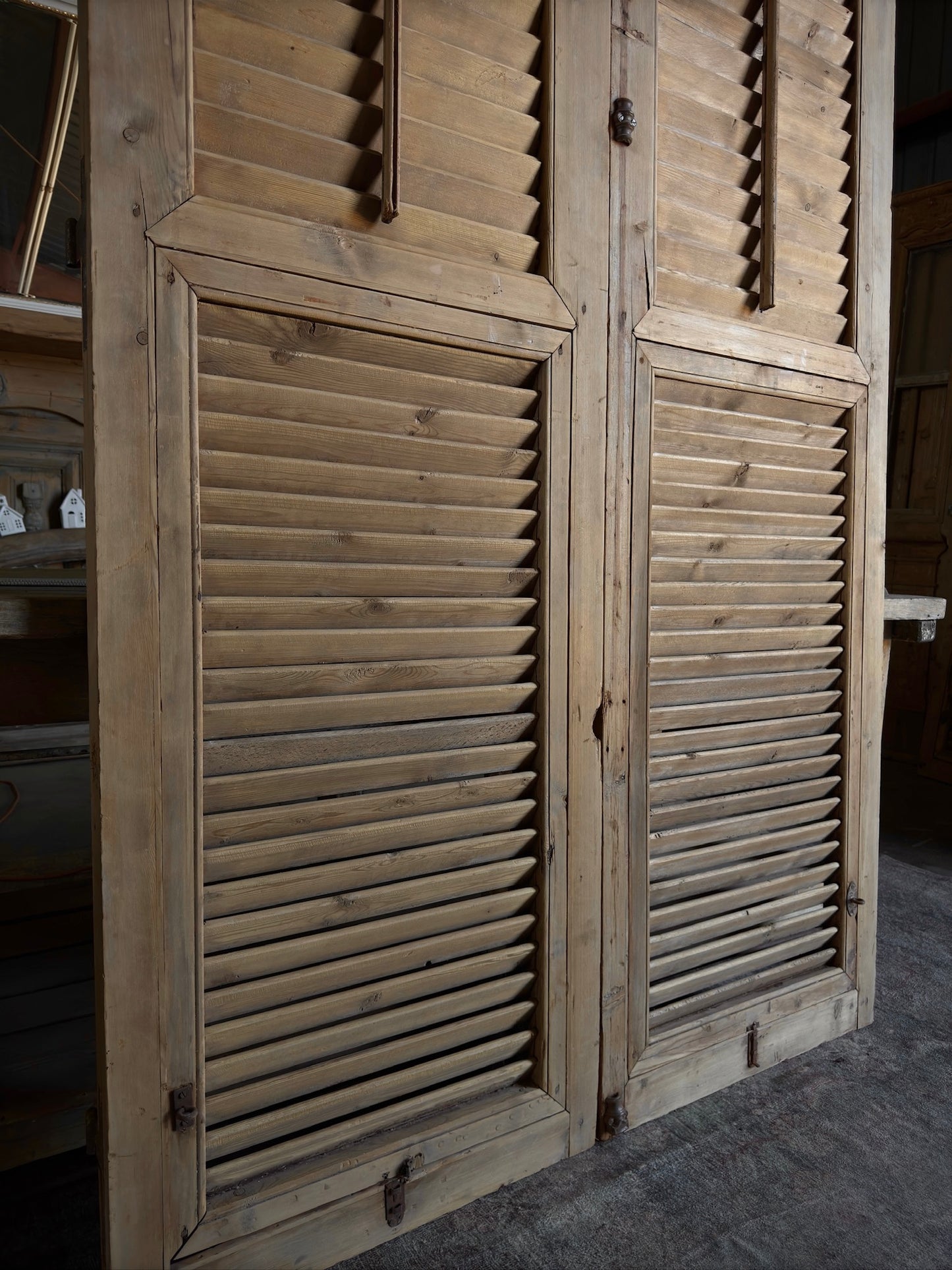 European Antique Louvered Shutters - 52.25x90.25 G103