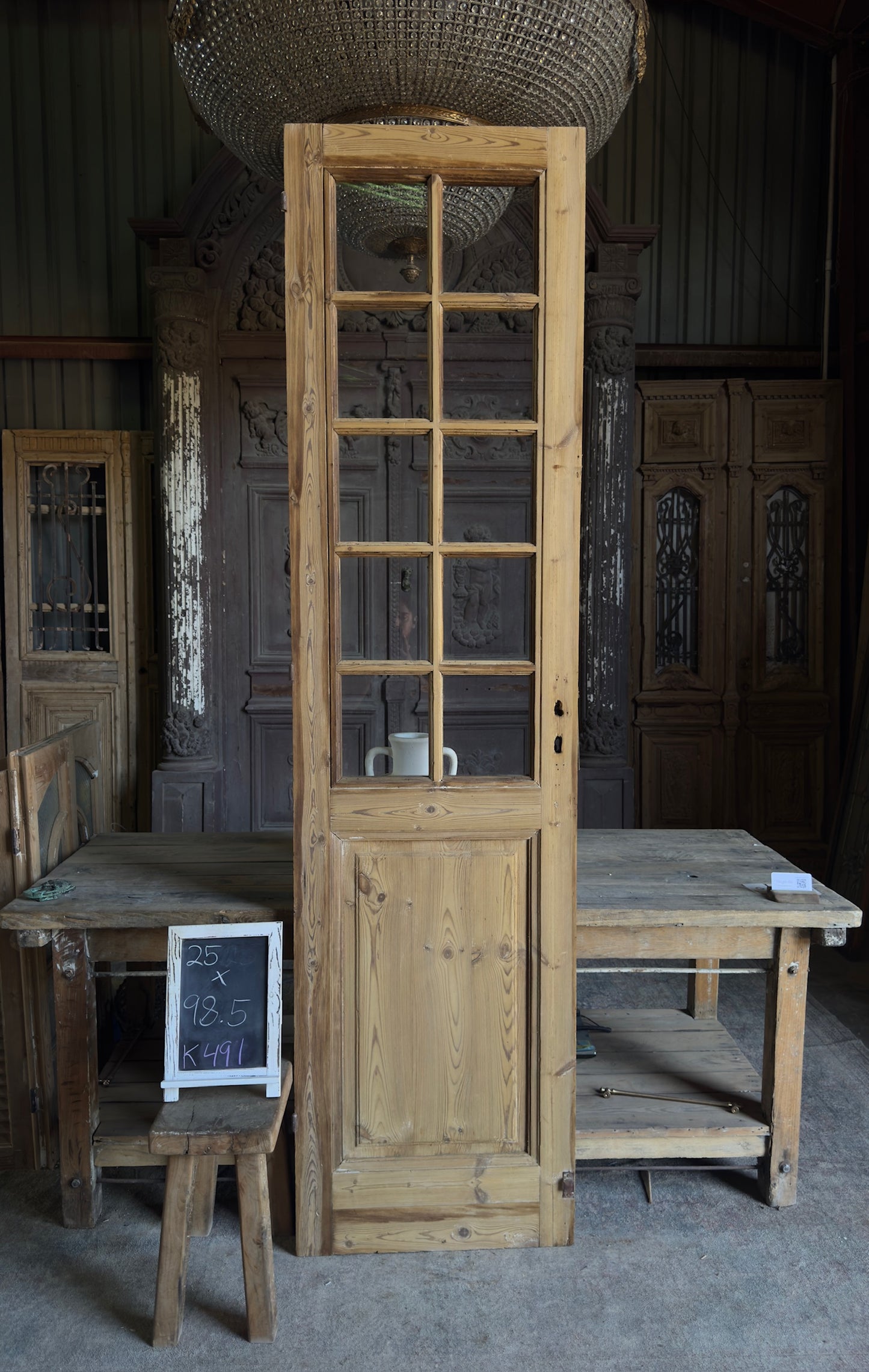 10 Lite Antique Glass Single Door - 25x98.5 K491