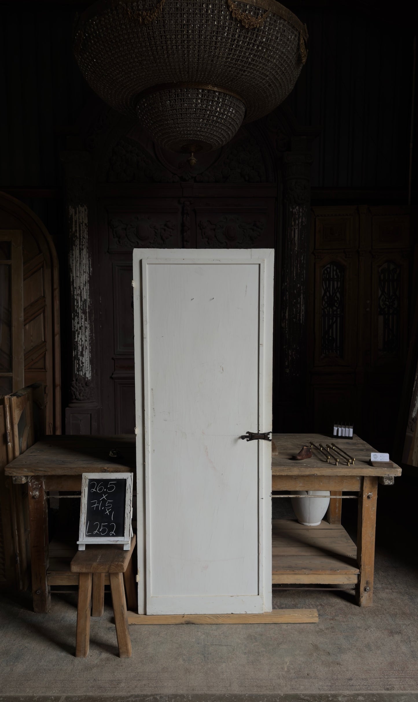 French Provincial 4-Panel Antique Single Door - 26.5X71.5 - L252