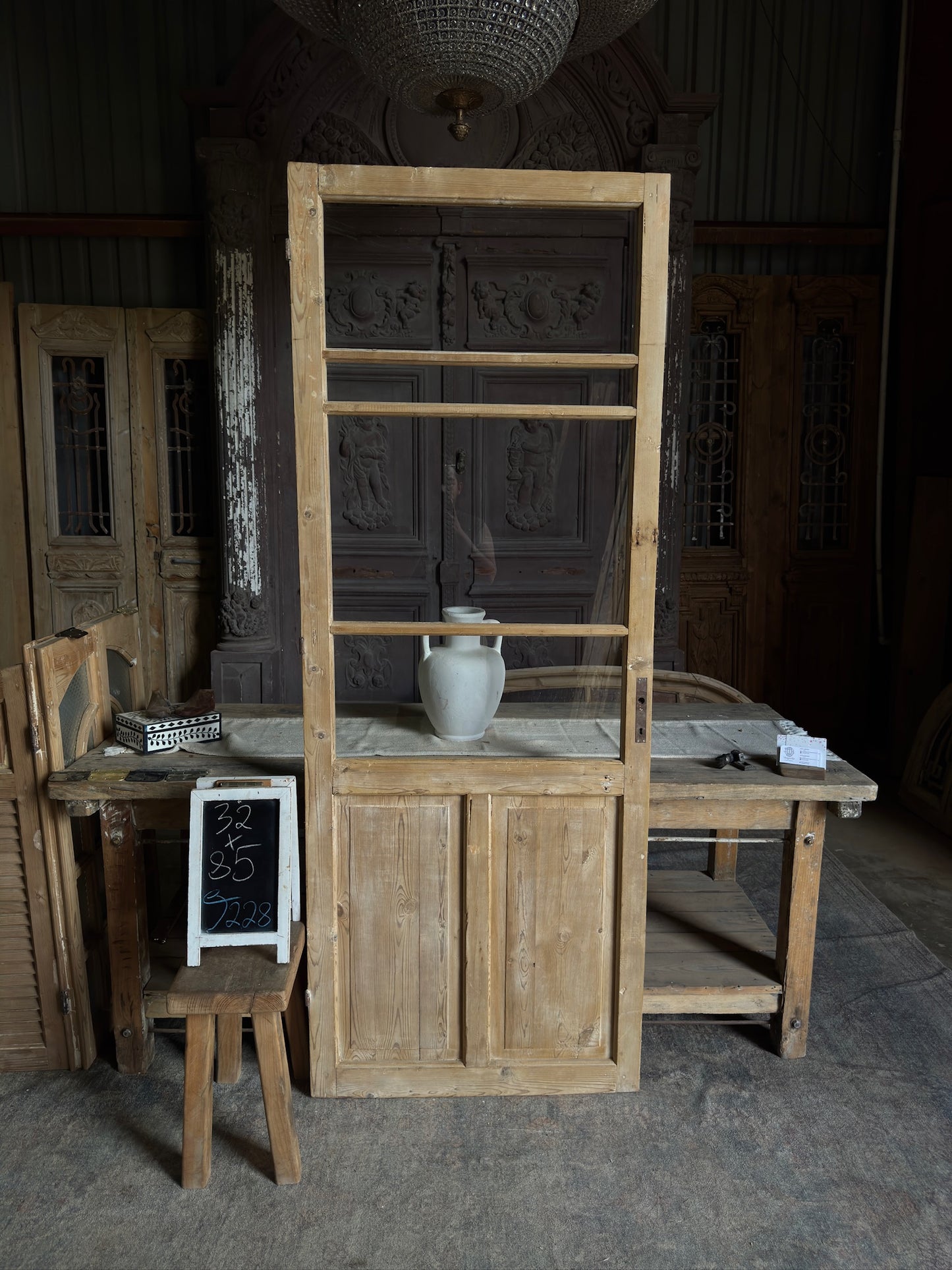 19th Century Antique Glass Door - 32x85 J228