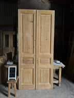 3 Panel Antique Solid French Doors - 44.25x100.25 J415