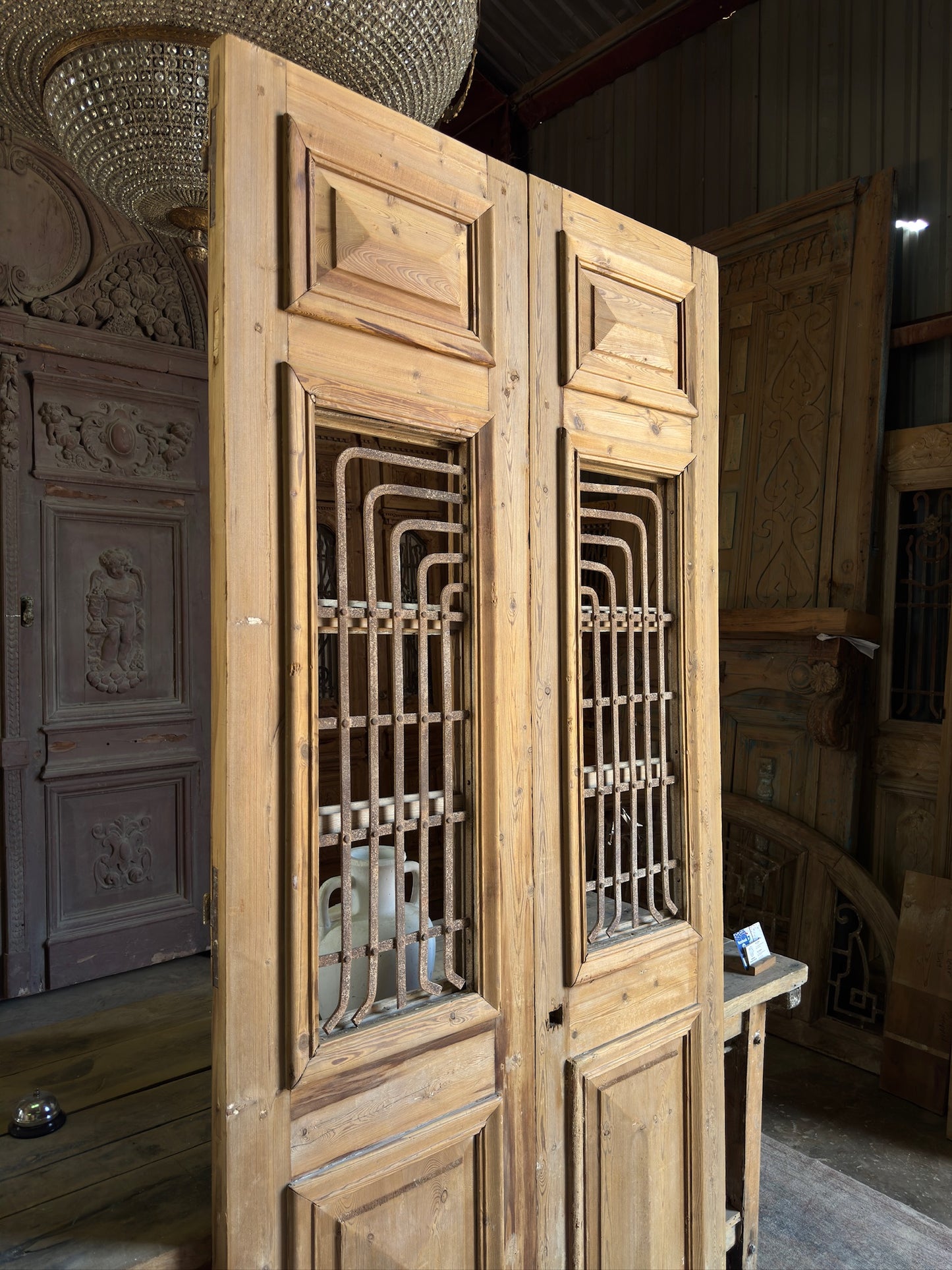 Antique Iron French Doors - 43.5x93.5 K296