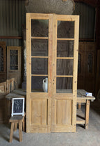 8 Lite European Antique Glass French Doors - 43.5x99 K287