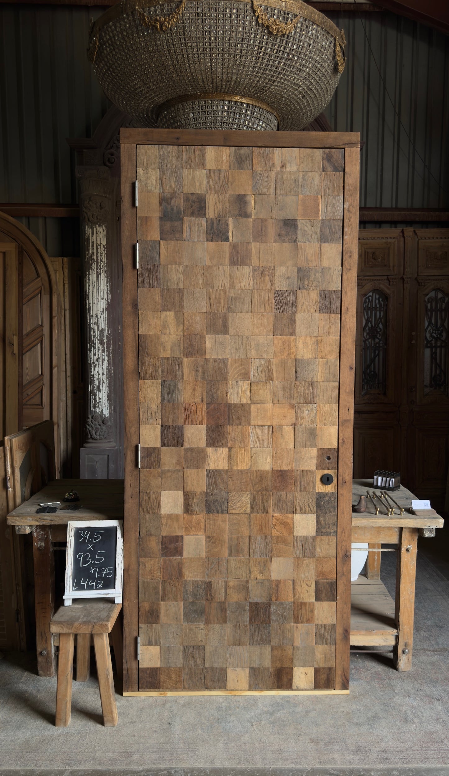 French Oak Plank Single Door - 34.5x93.5 - L442