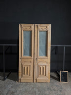 Antique Obscured Glass French Doors - 50.25x92 - N62