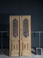 Antique Carved Iron French Doors - 53.5x100 - N589