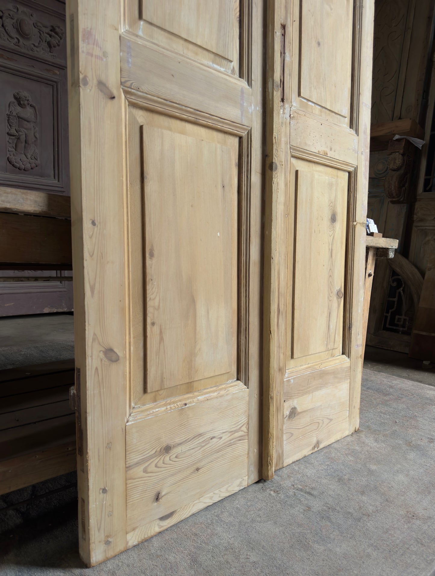 2 Panel Antique Solid French Doors - 46x100.5 K314