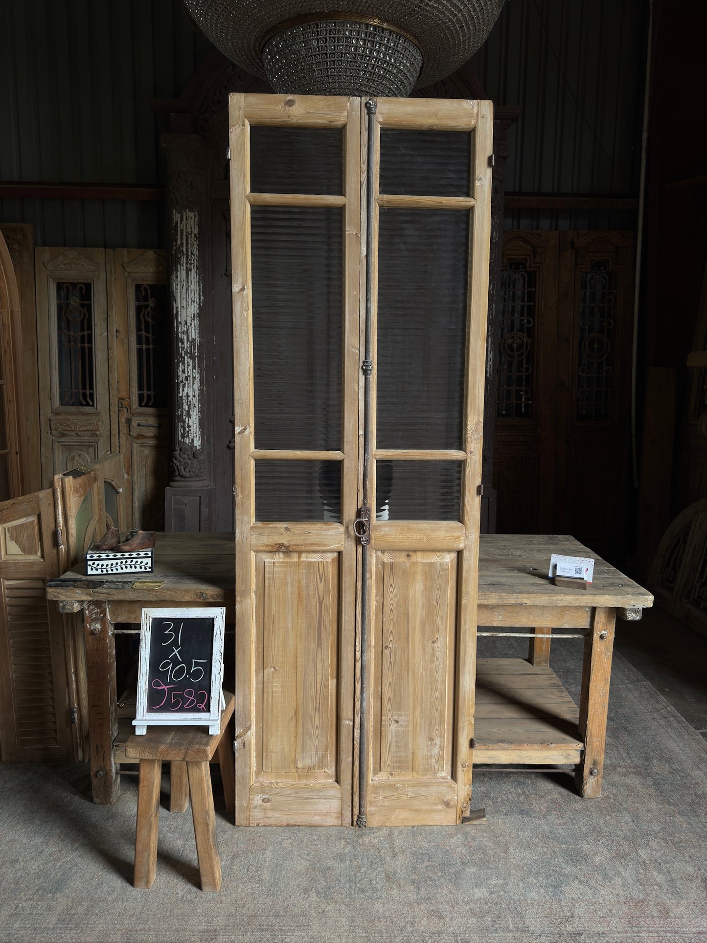 Glass Antique French Doors - 31x90.5 J582