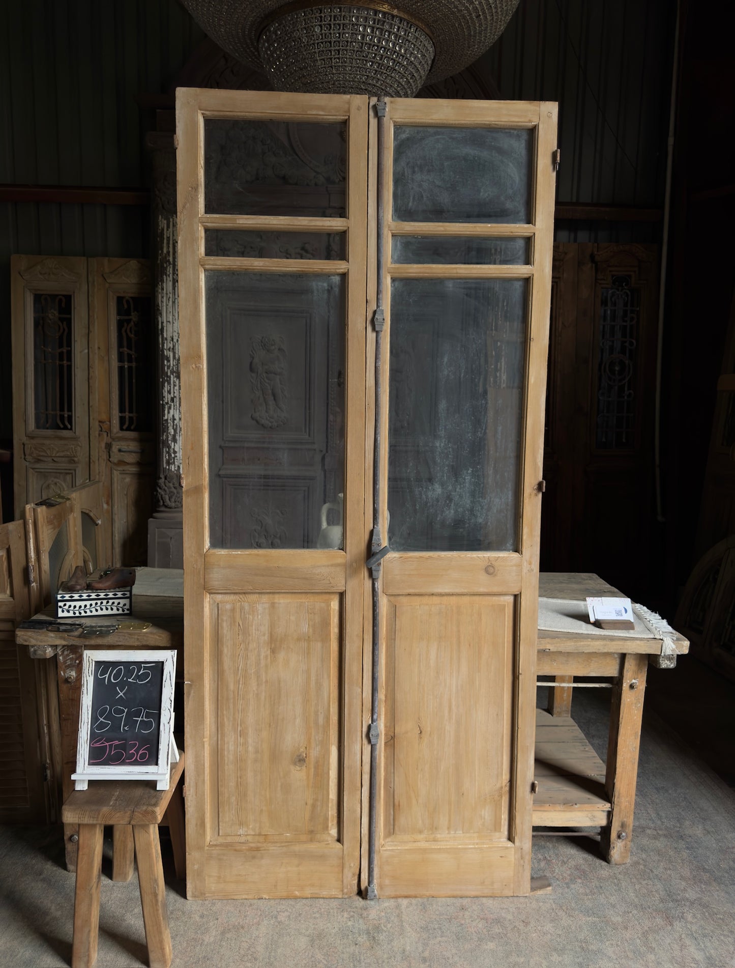 Antique French Glass Doors - 40.25x89.75 J536