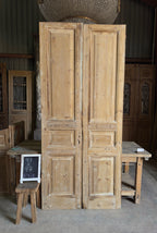 3 Panel Antique Solid French Doors - 43x97 K421