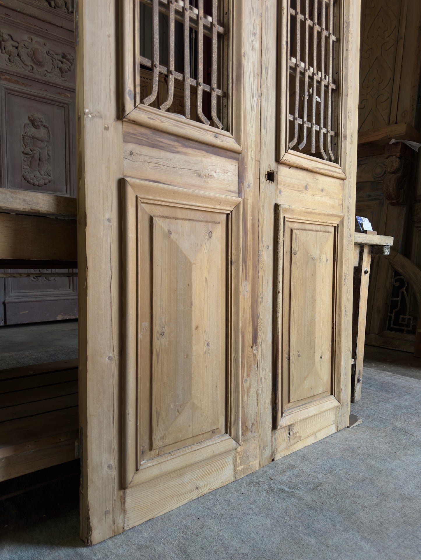 Antique Iron French Doors - 43.5x93.5 K296