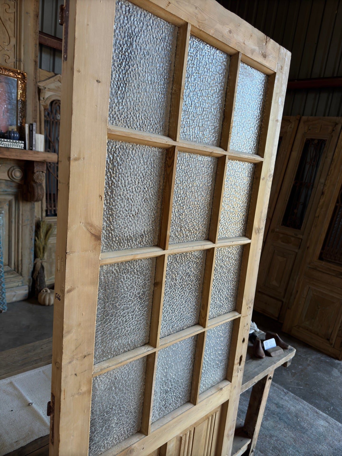 12 Lite Antique Single Glass Door - 32x85 F66 - Magnolia Antique Door Co.