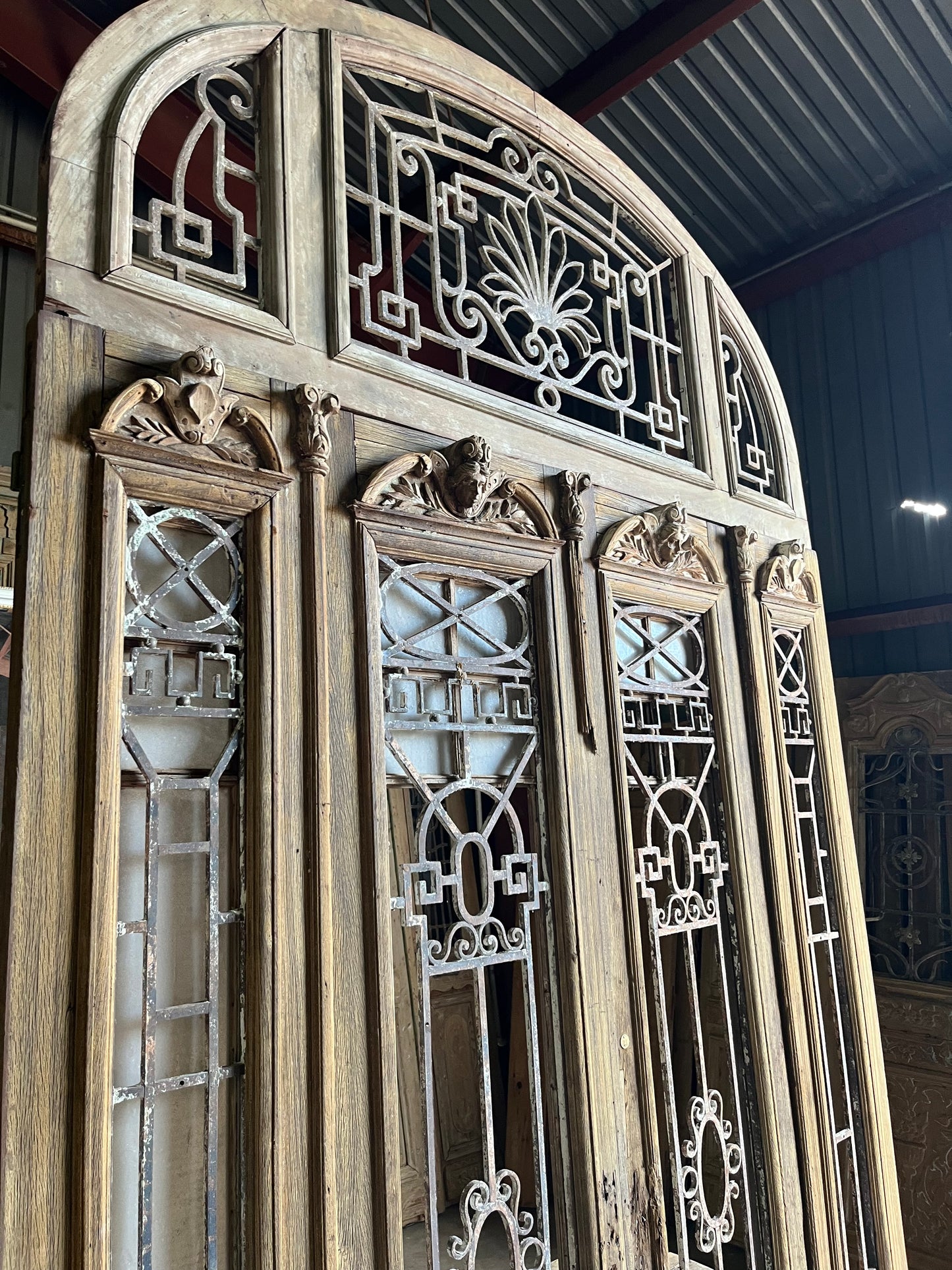 Complete Antique French Entry Door Unit - 80.5x141 H135