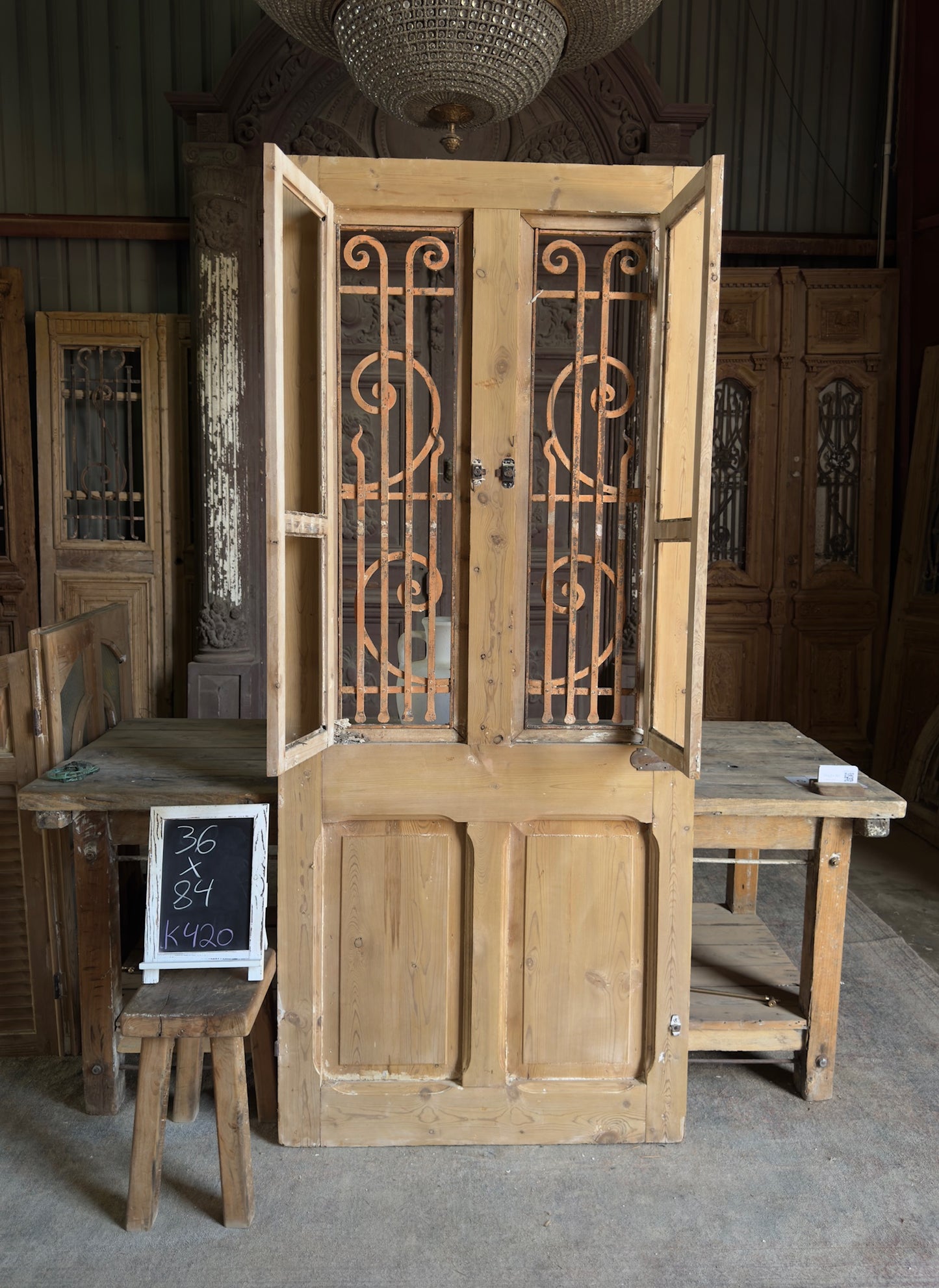 19th Century Single Antique Iron Door - 36x84 K420