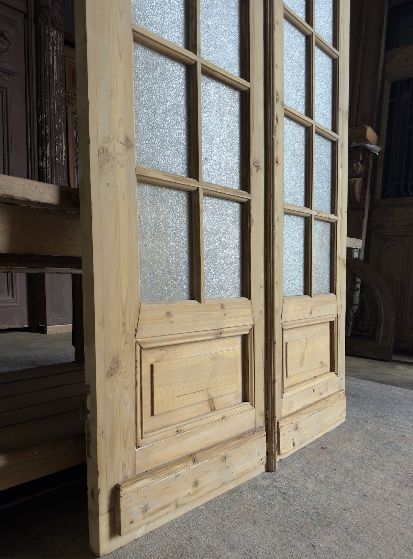 12 Lite Glass Antique French Doors - 47.75x98 K250