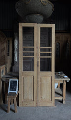 Antique Divided Glass French Doors - 40x92 - L535