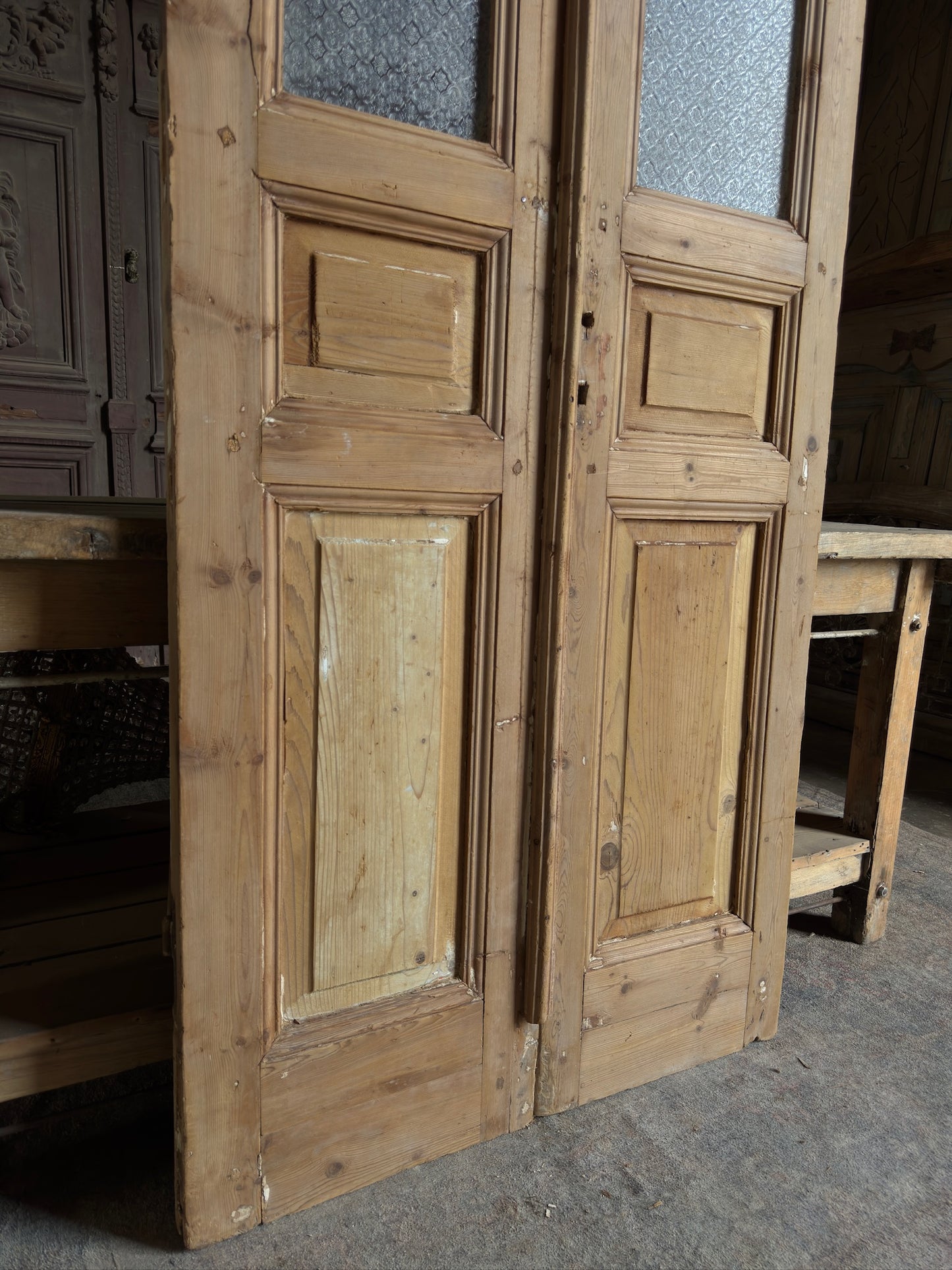 Glass Antique French Doors - 35.5x96.5 K87