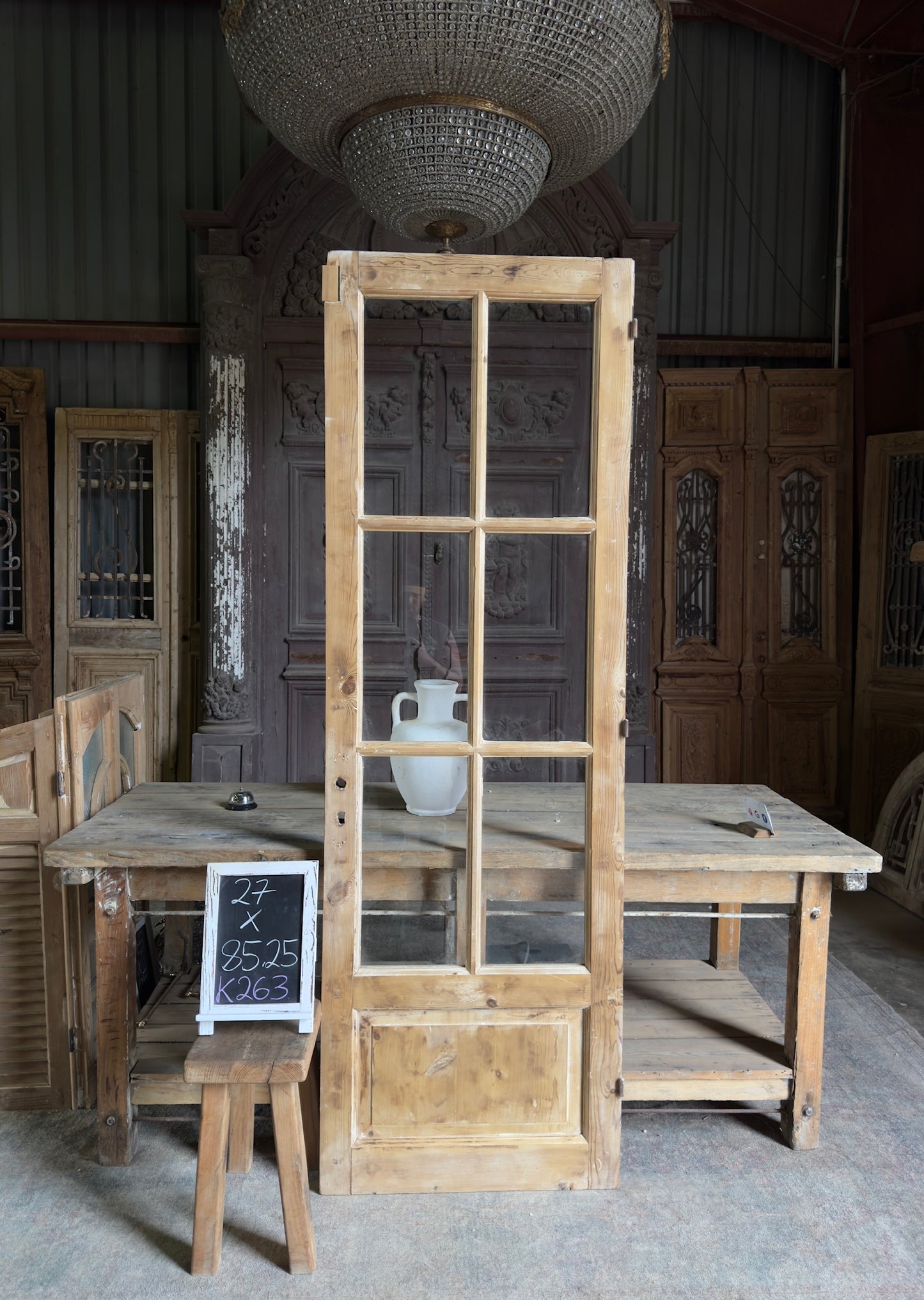 6 Lite Antique Glass Single Door - 27x85.25 K263