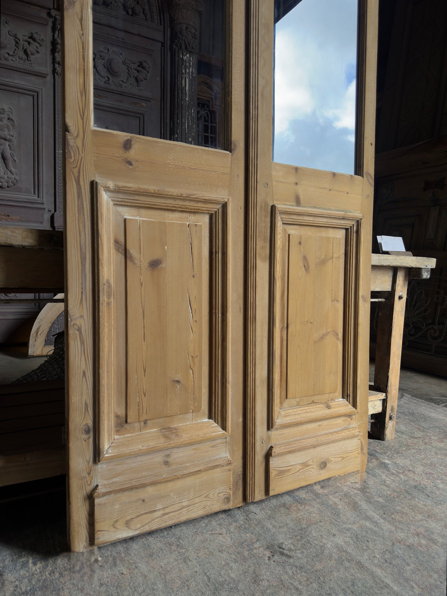 19th Century Antique Glass French Doors - 39.75x97 J219