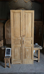 3 Panel Antique Solid French Doors - 42x98 - L363