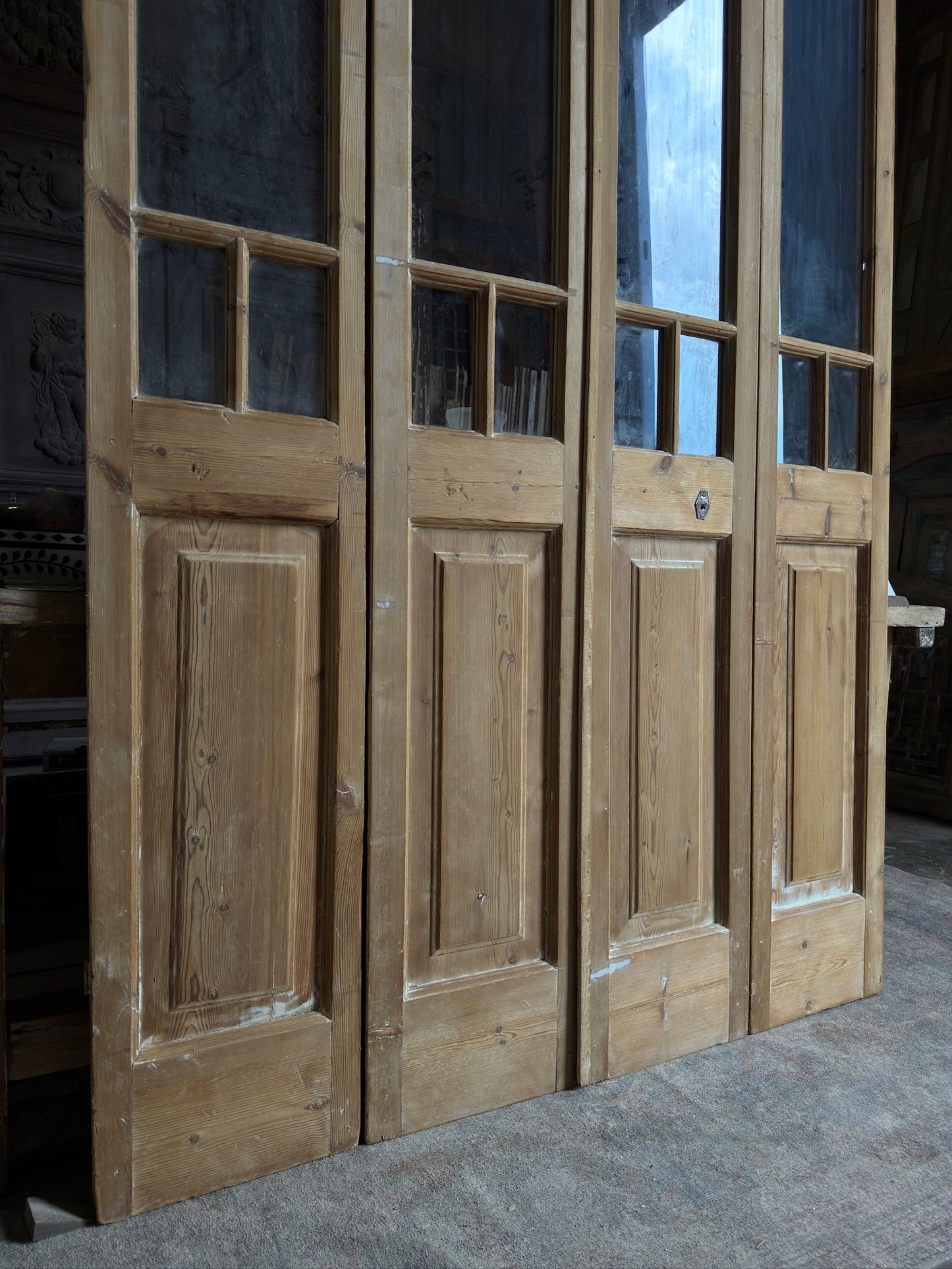 Antique Bi-Fold French Glass Doors - 58x99.5 J546