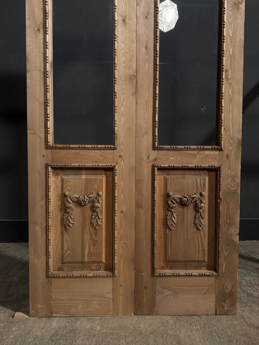 (Valencia) Handcrafted Arched Open Glass French Doors - 36x80 - N782