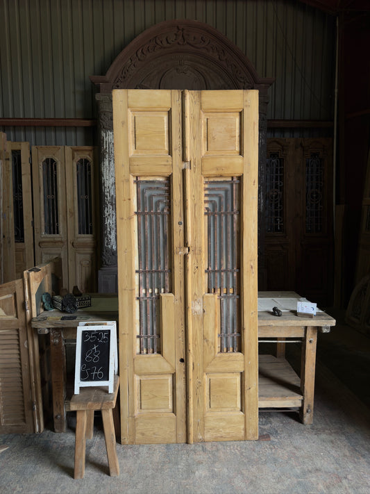 Antique Iron French Doors - 35.25x88 J76