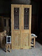 Elegant Tall Iron Antique French Doors - 47x104.75 H64
