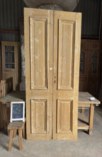 Raised Molding 2 Panel Antique Solid French Doors - 40.5x96.5 K482