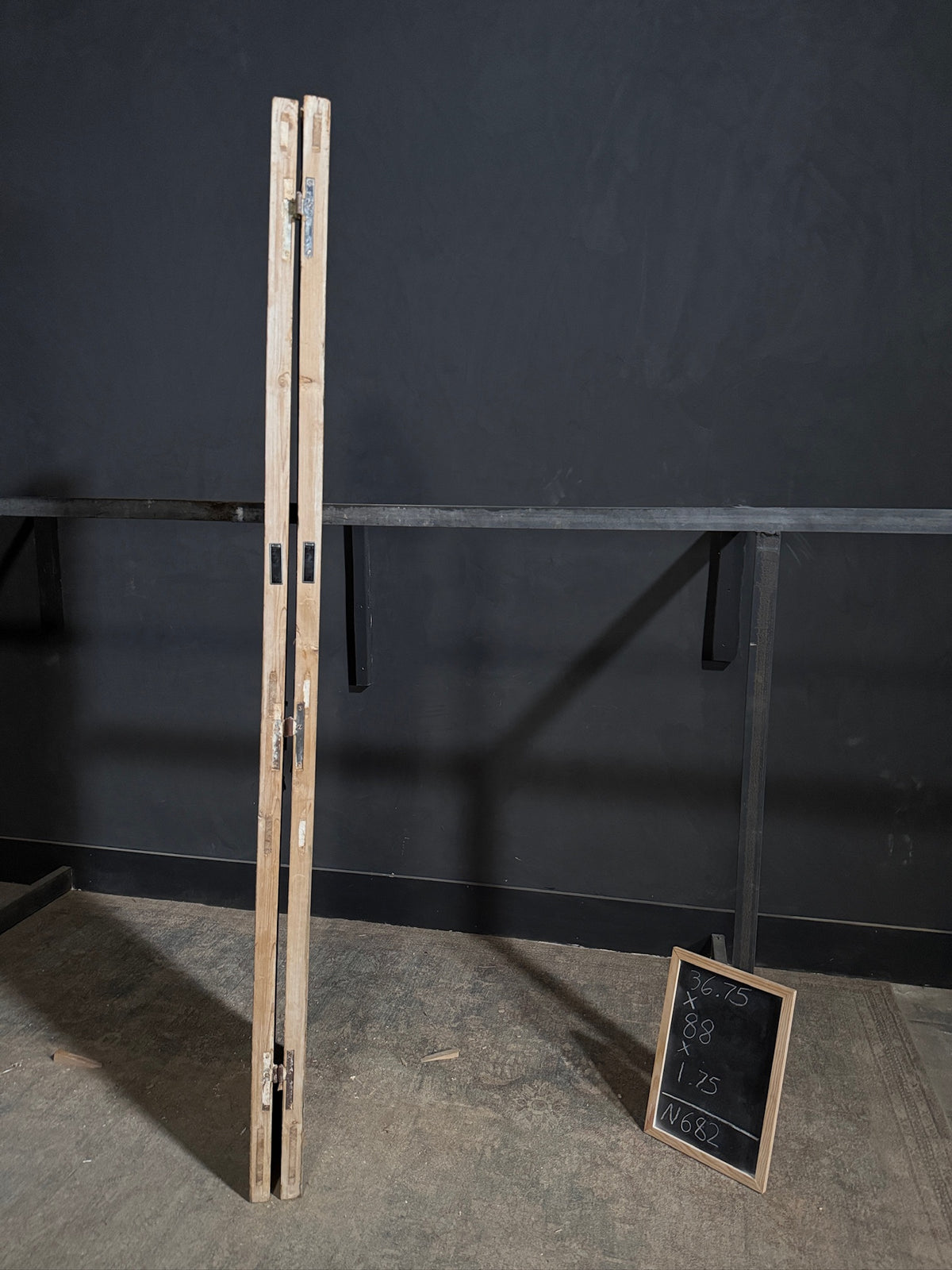 Antique 3 Panel Solid Double Doors - 36.75x88 - N682
