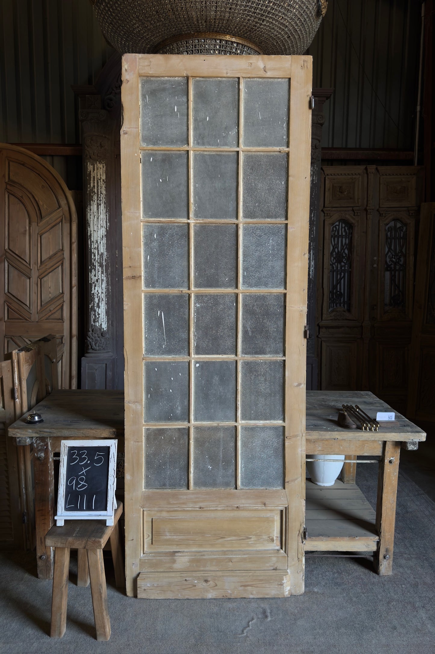 18 Lite Antique Glass Single Door - 33.5x98 - L111