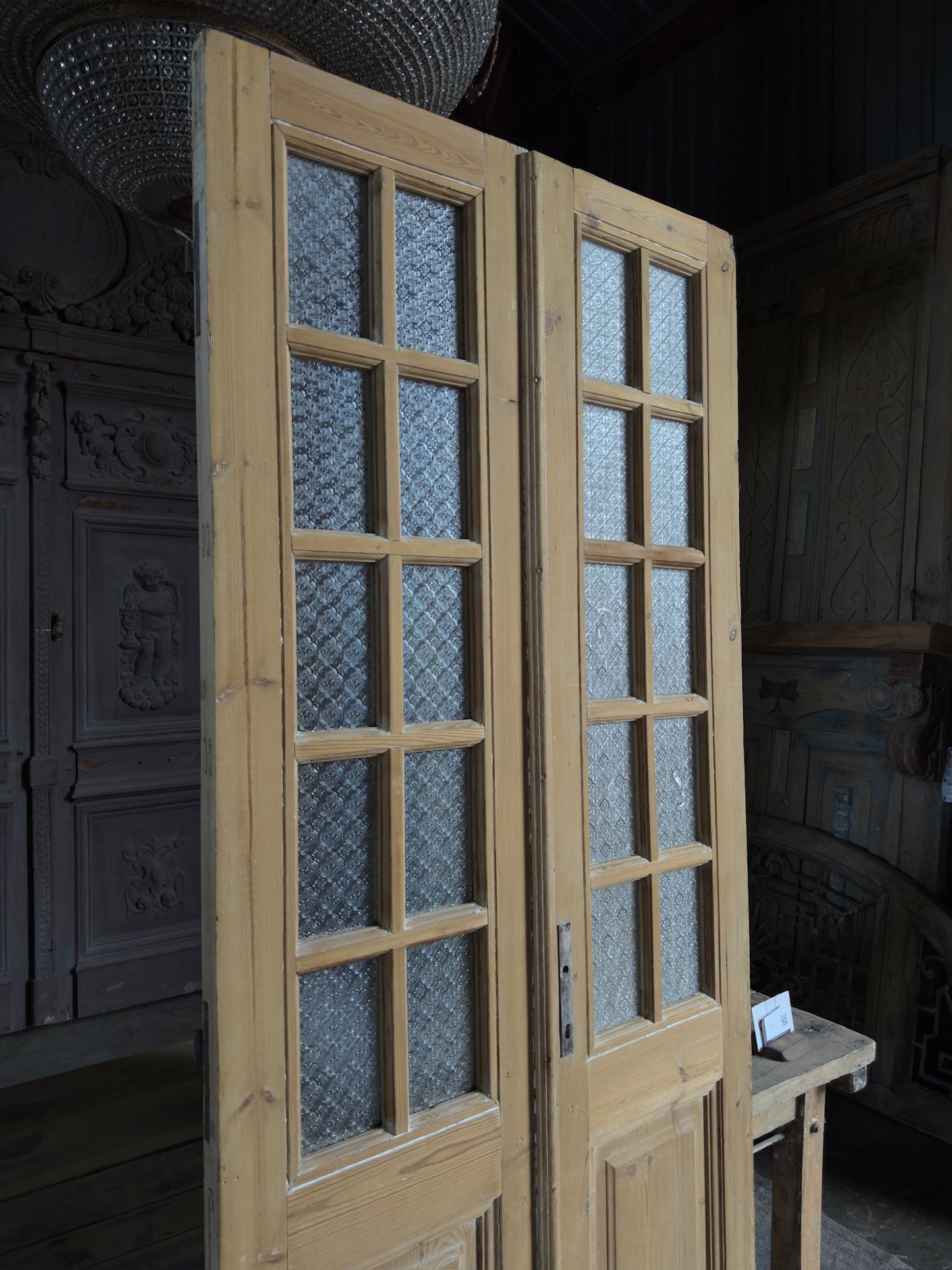 10 Lite Antique Glass French Doors - 38.25x92 J591