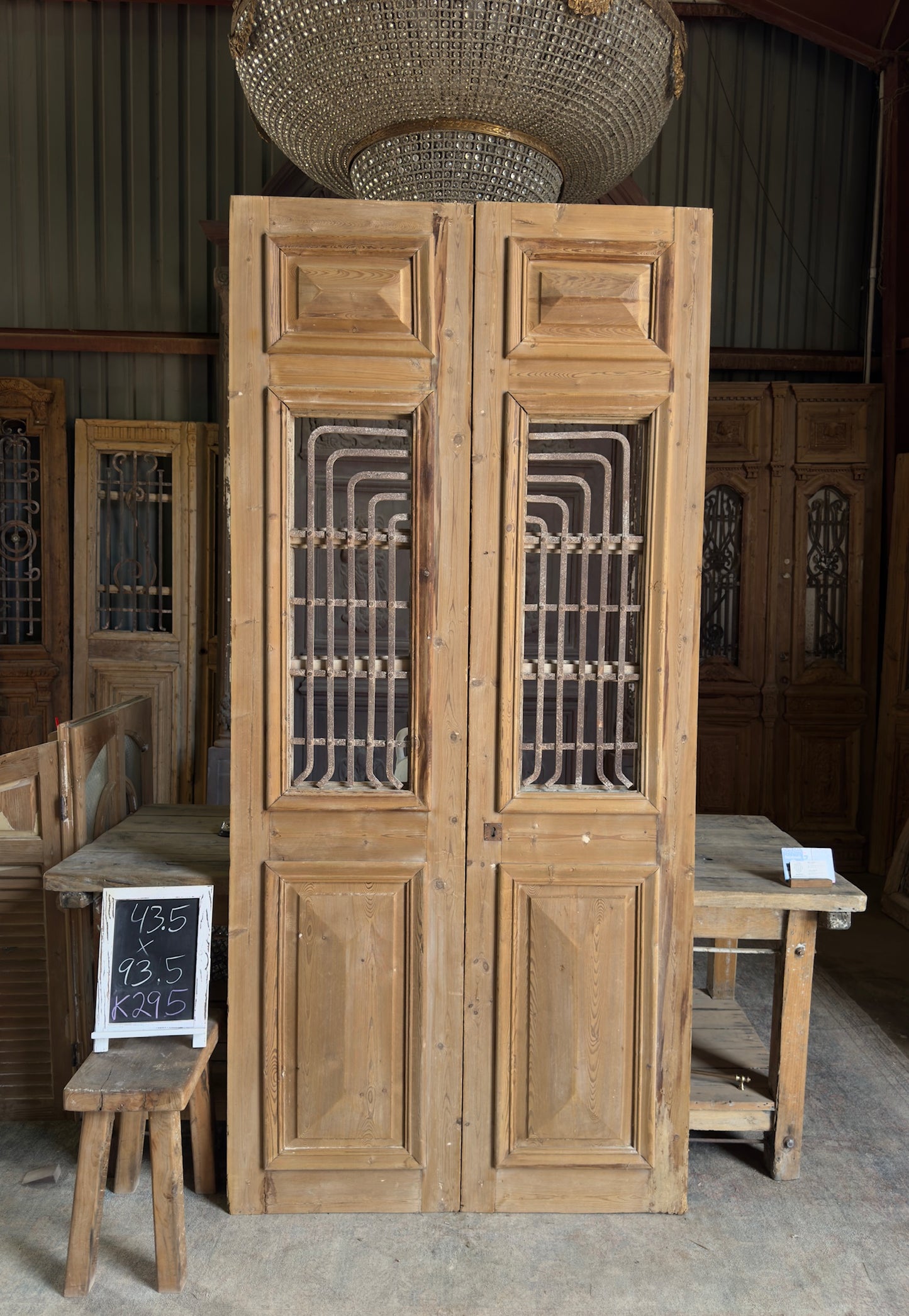 Antique Iron French Doors - 43.5x93.5 K295