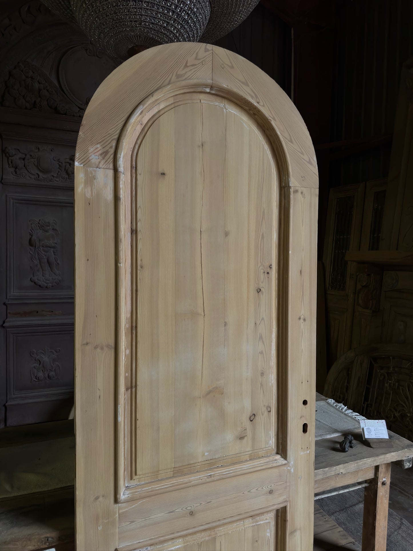 2 Panel Antique Arched Solid Single Door - 32.5x88 J209
