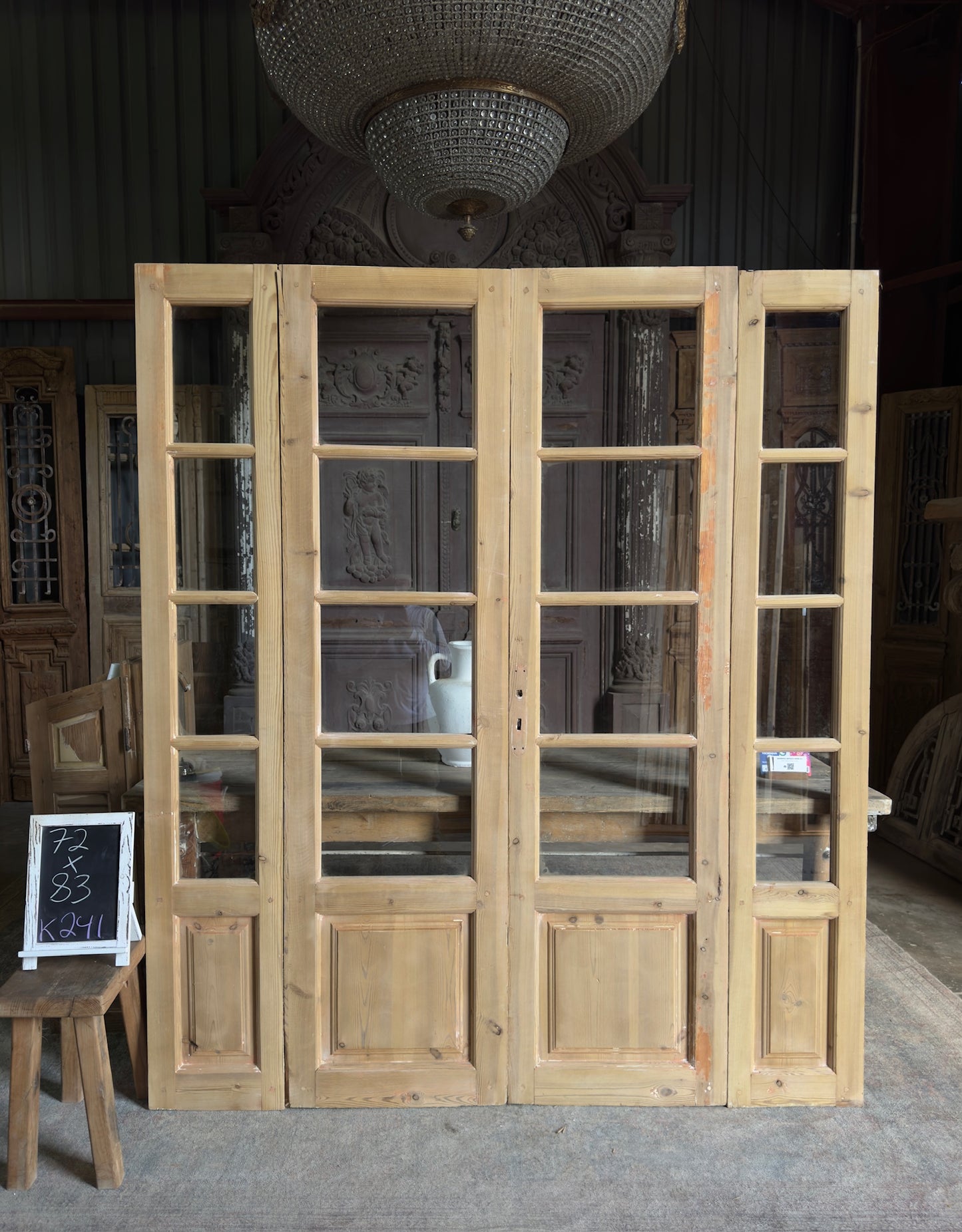 Antique Bi-Fold French Glass Doors - 72x83 K241