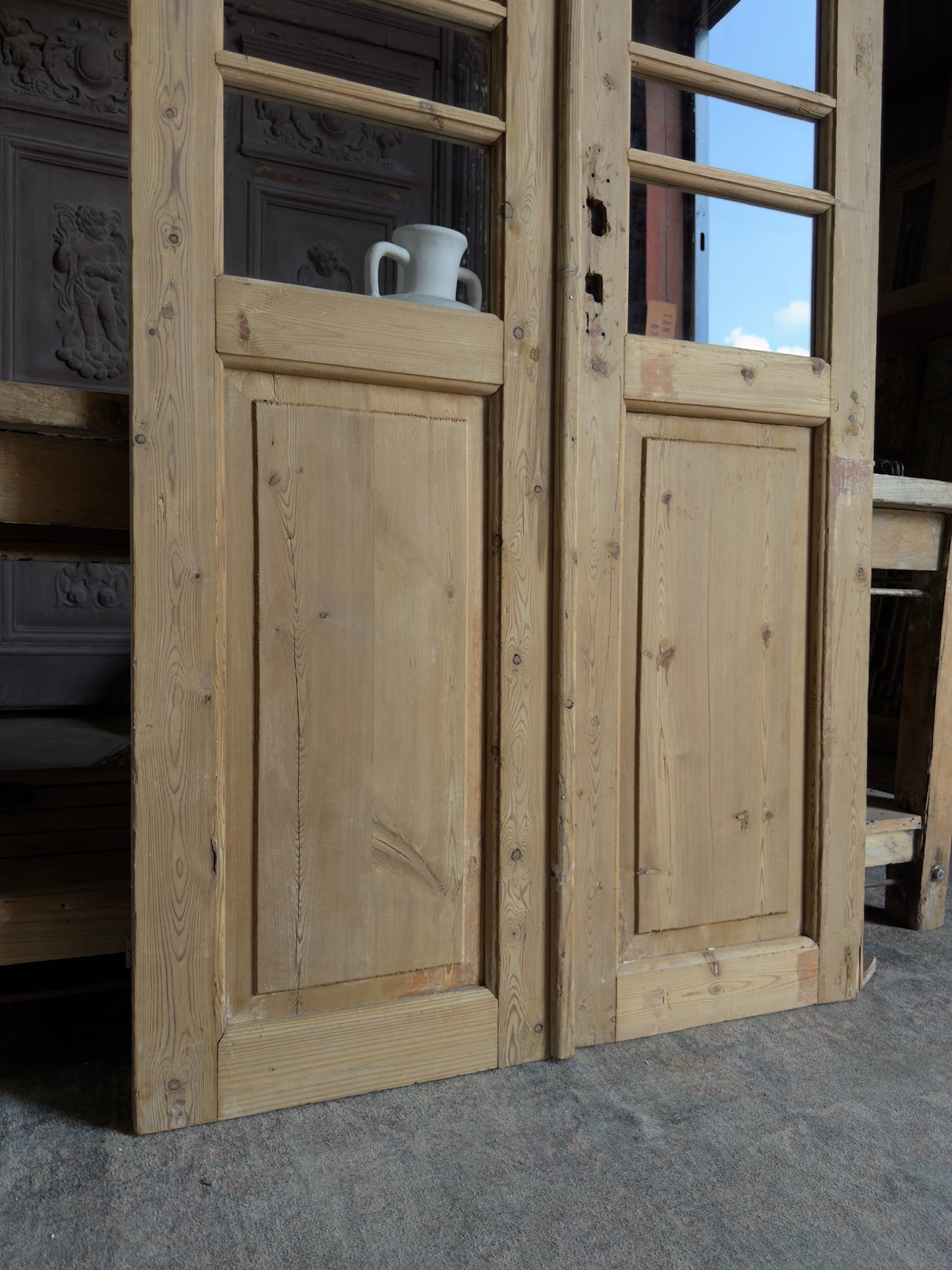 19th Century Antique Glass French Doors - 40x87 J277