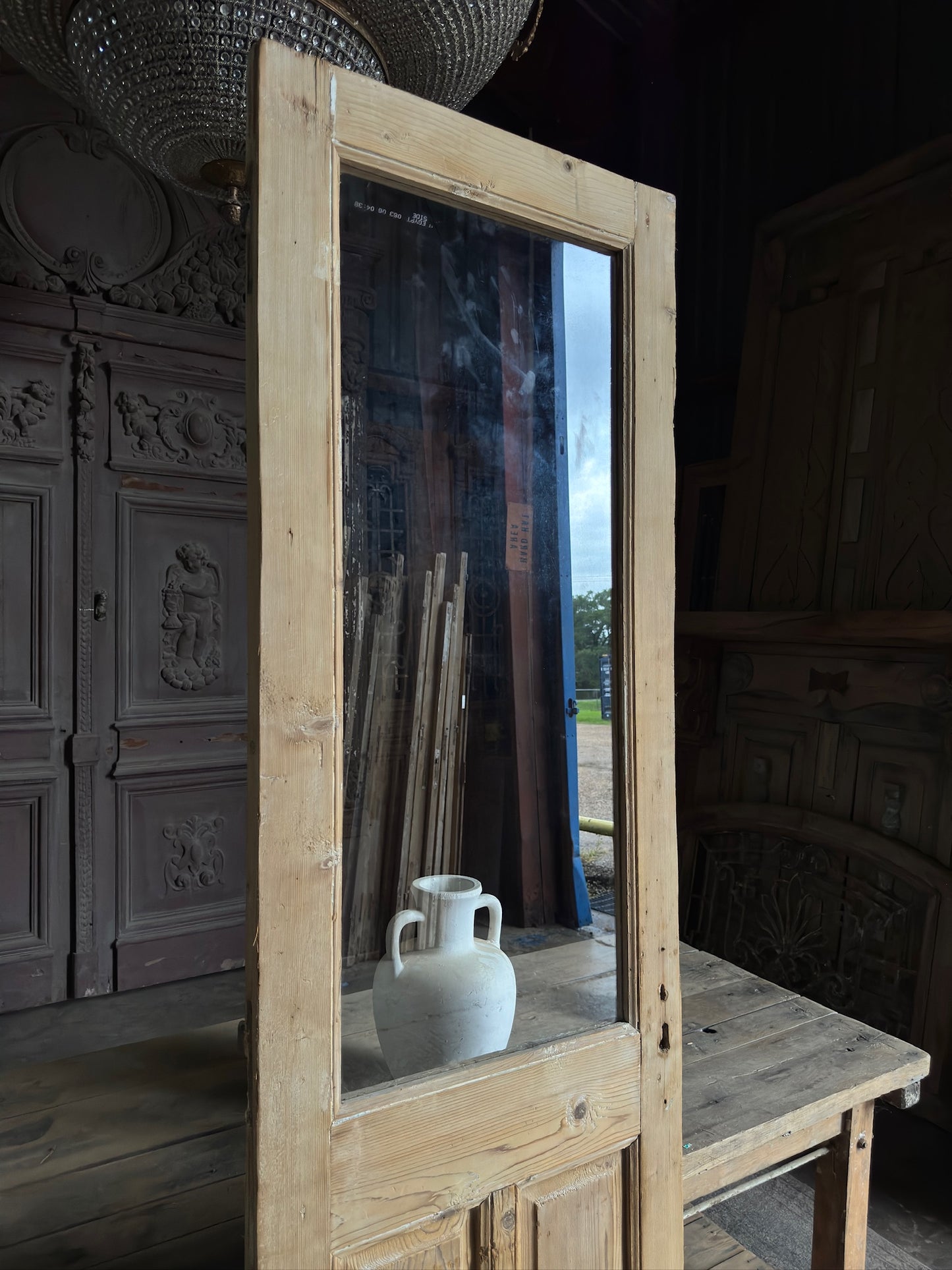 Open Glass Single Antique Door - 25.5x89 K103