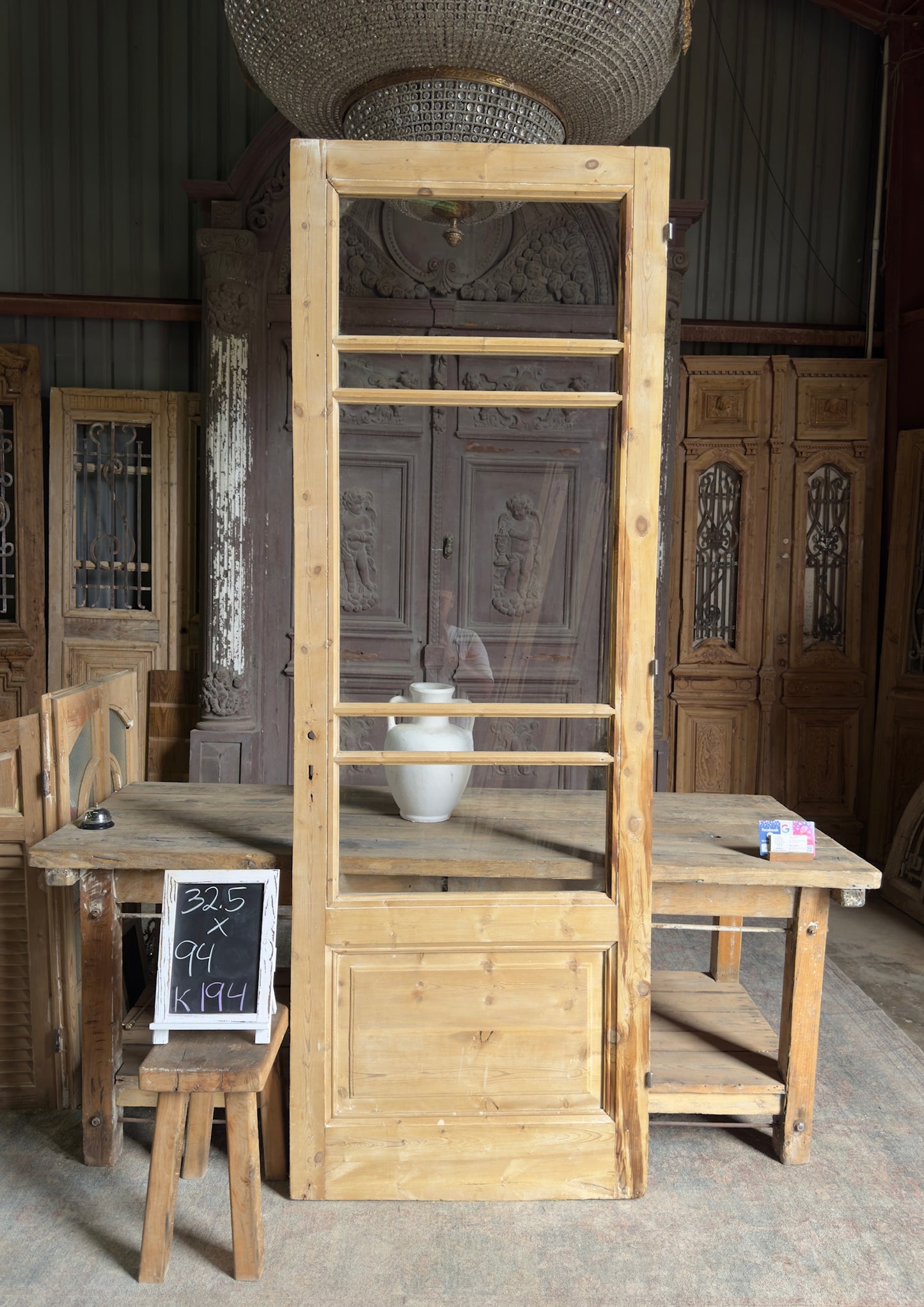 5 Lite Antique Glass Single Door - 32.5x94 K194