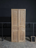 Antique Carved 3 Panel Double Doors - 43.25x101 - N115