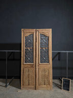 Antique Carved Iron French Doors - 48.5x94.5 - N686