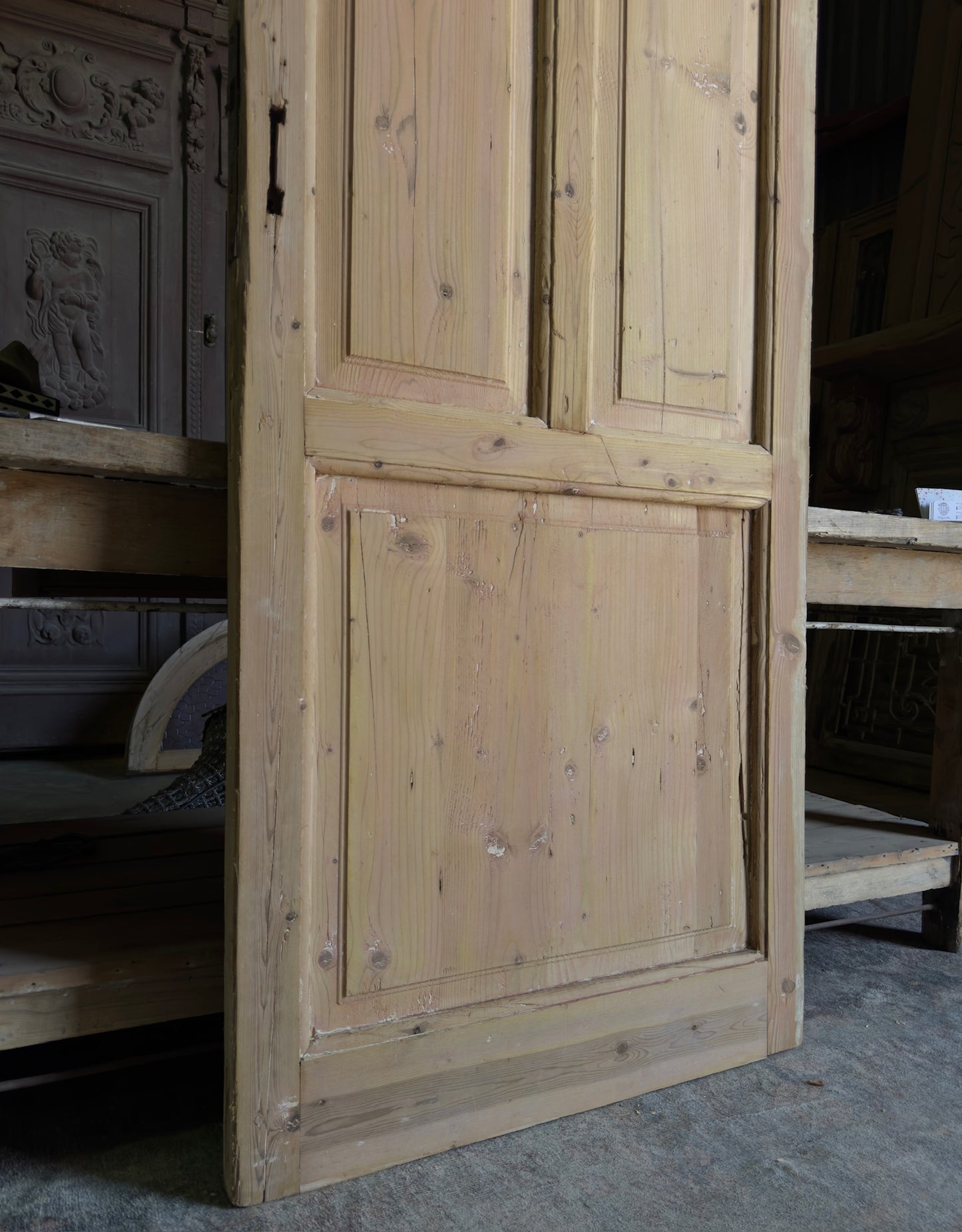 European 3 Lite Antique Glass Single Door - 32x90 J261