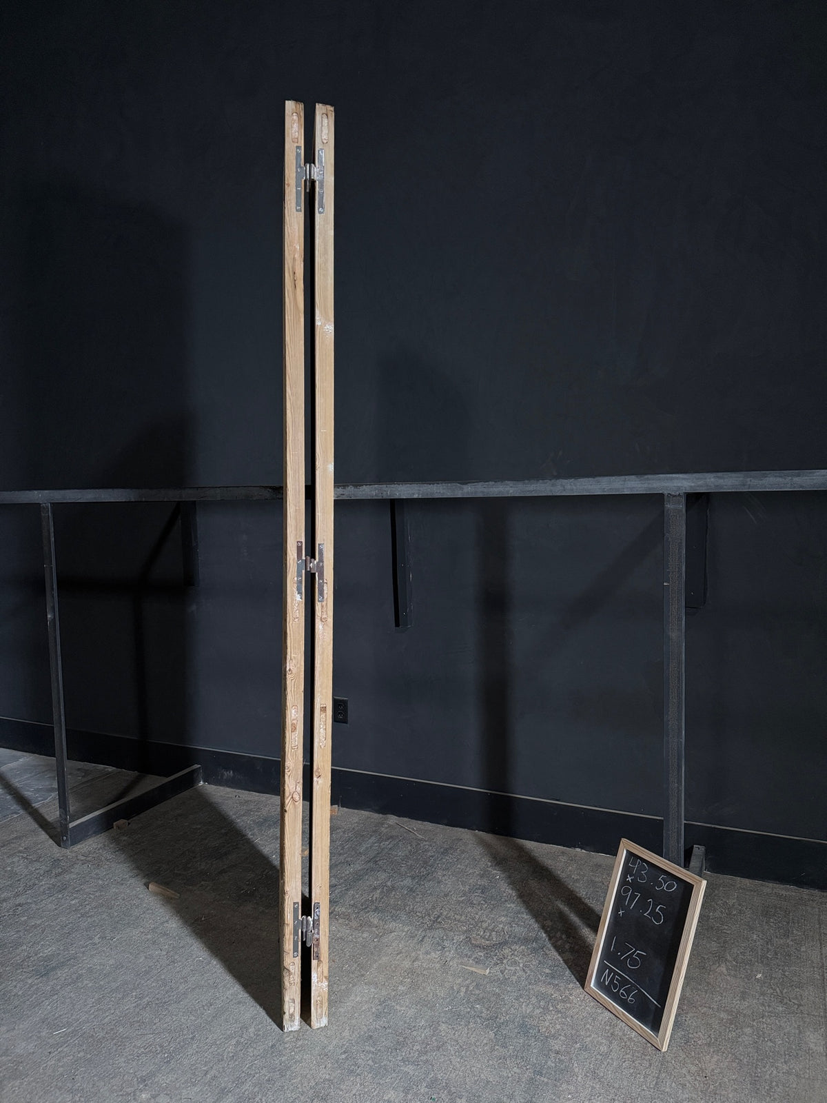 Antique 3 Panel Solid Double Doors - 43.5x97.25 - N566