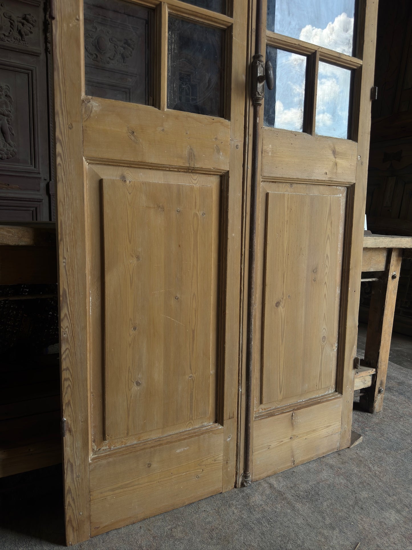 10 Lite Glass Antique French Doors - 39.75x92.5 J551