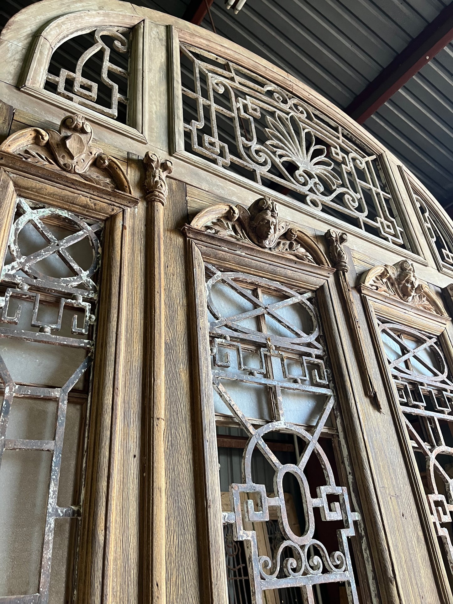 Complete Antique French Entry Door Unit - 80.5x141 H135
