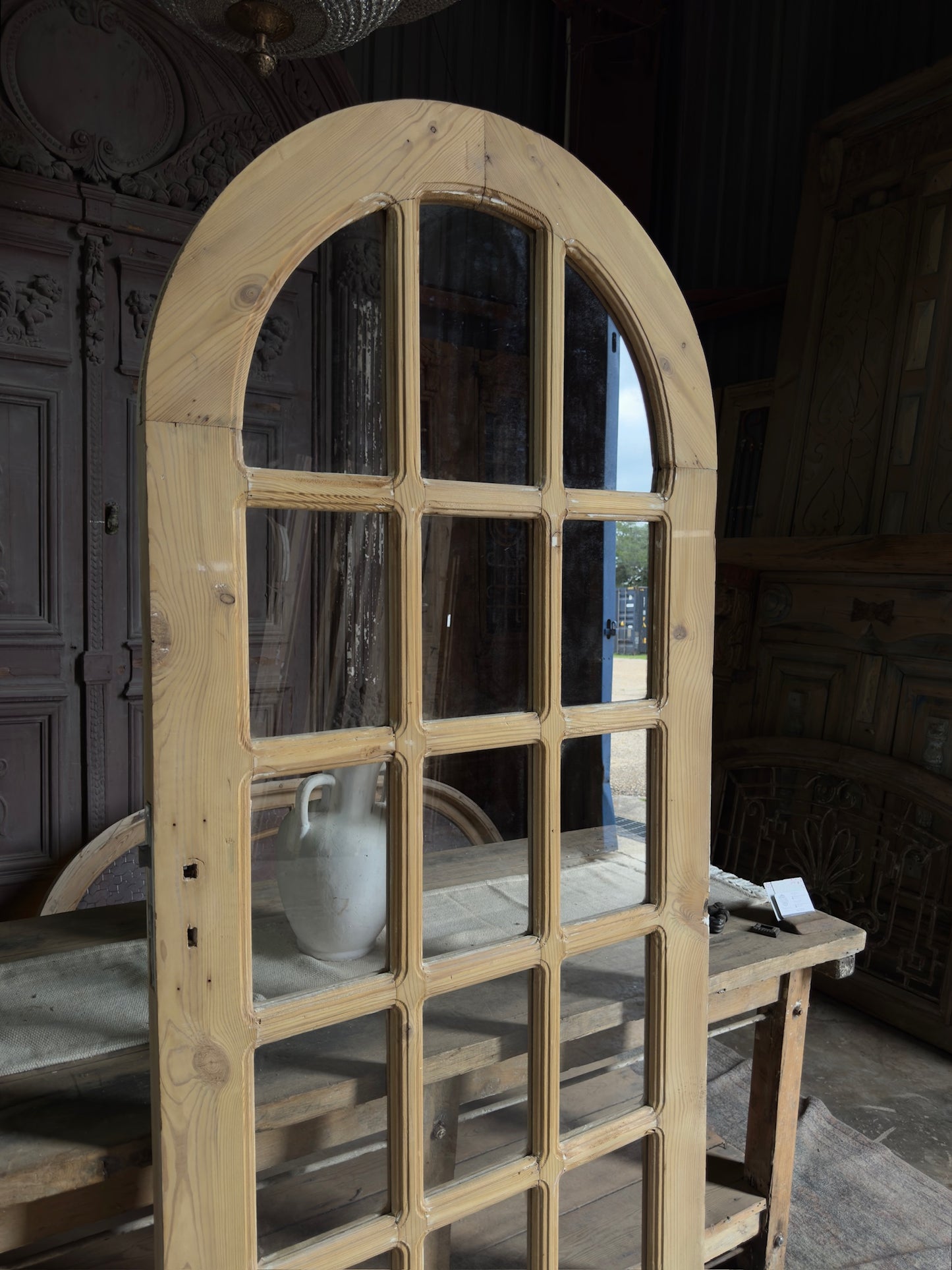 Full Lite Antique Arched Glass Single Door - 36x83.75 J195