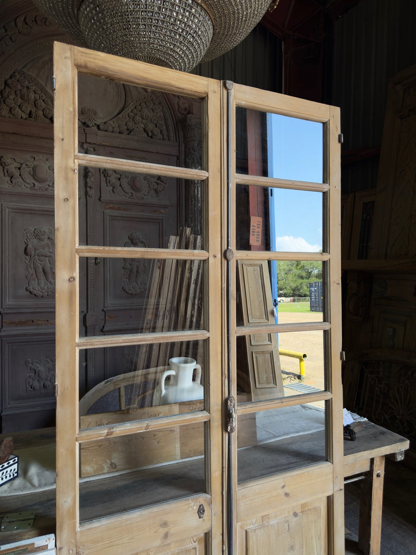 10 Lite European Antique Glass French Doors - 43.75x88.25 J275